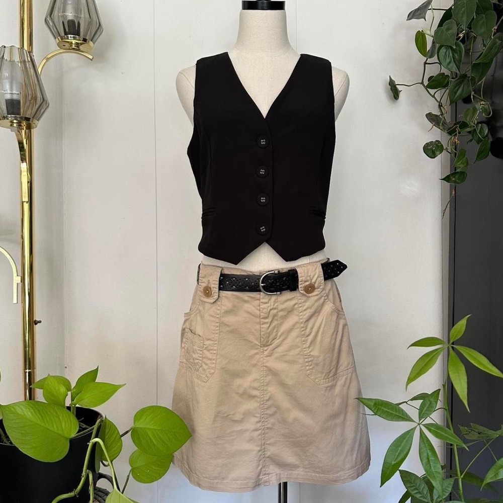 White Stag Tan Cotton Blend Mini Skort Y2K Preppy Khaki Size 12